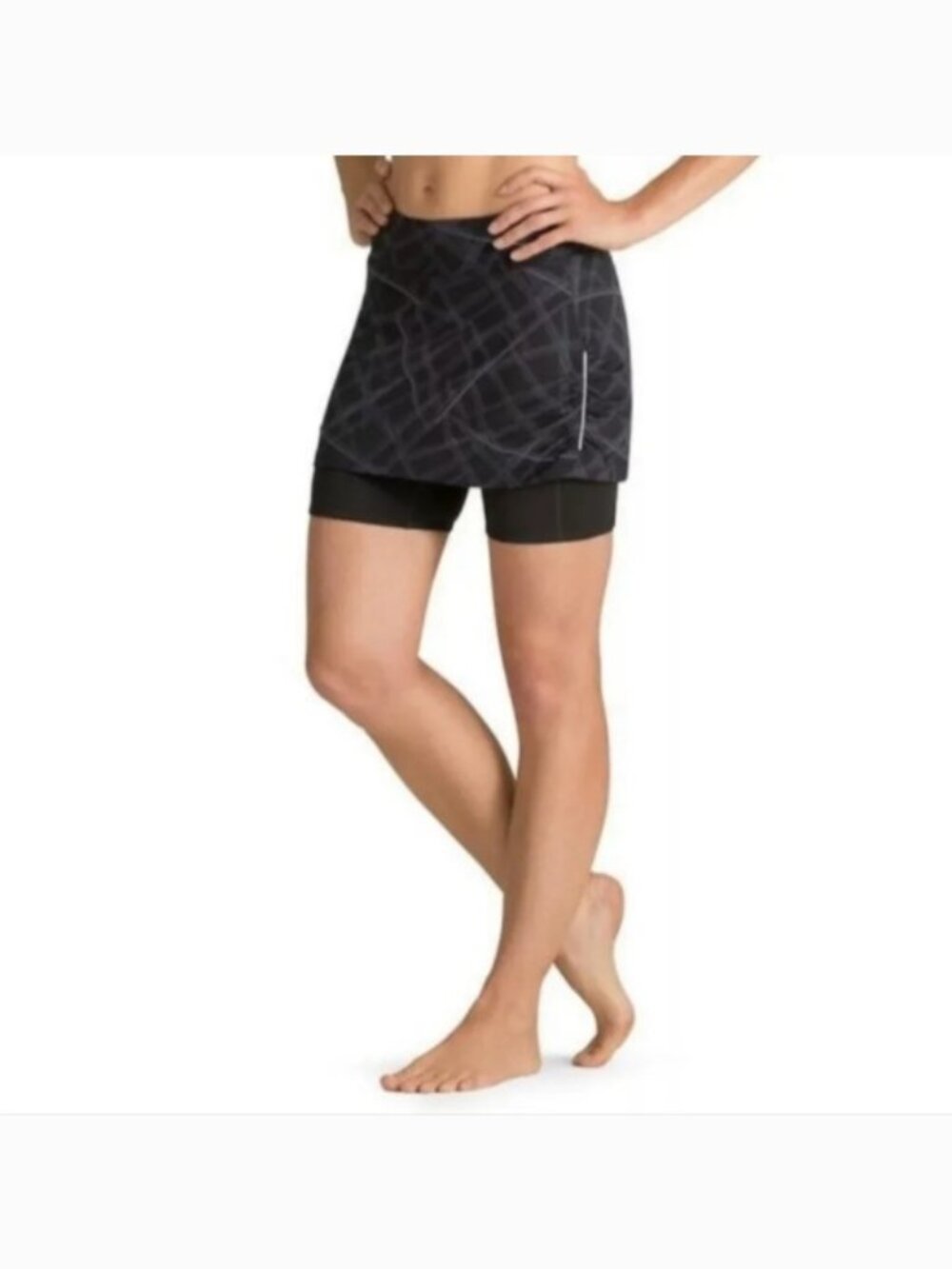 Athleta Skort Skirt Shorts Aurora Contender Black Gray Small